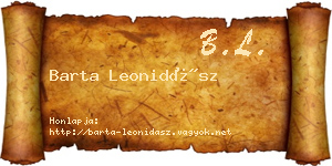 Barta Leonidász névjegykártya